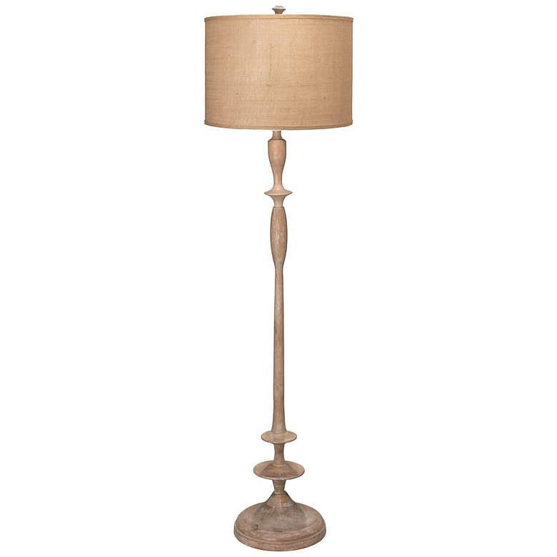 Jamie Young Petit Paro White Washed Wood Base Floor Lamp