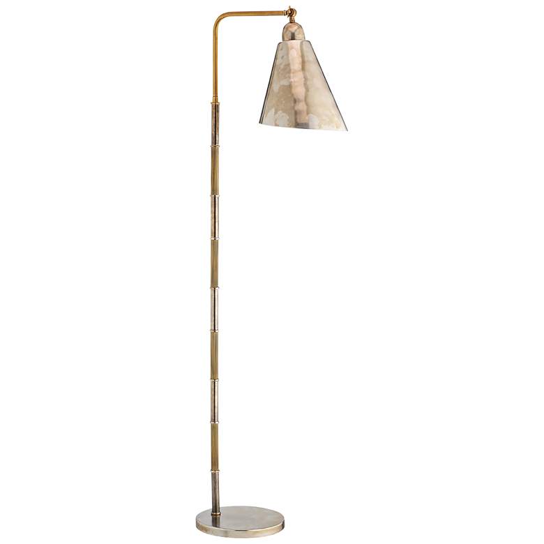 Jamie Young Vilhelm Antique Silver and Brass Floor Lamp