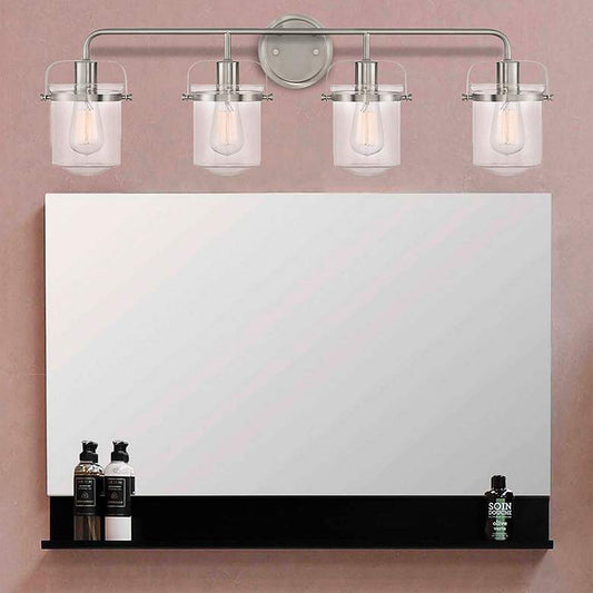 Jaxon 33" Wide Brushed Nickel 4-Light Bath Light