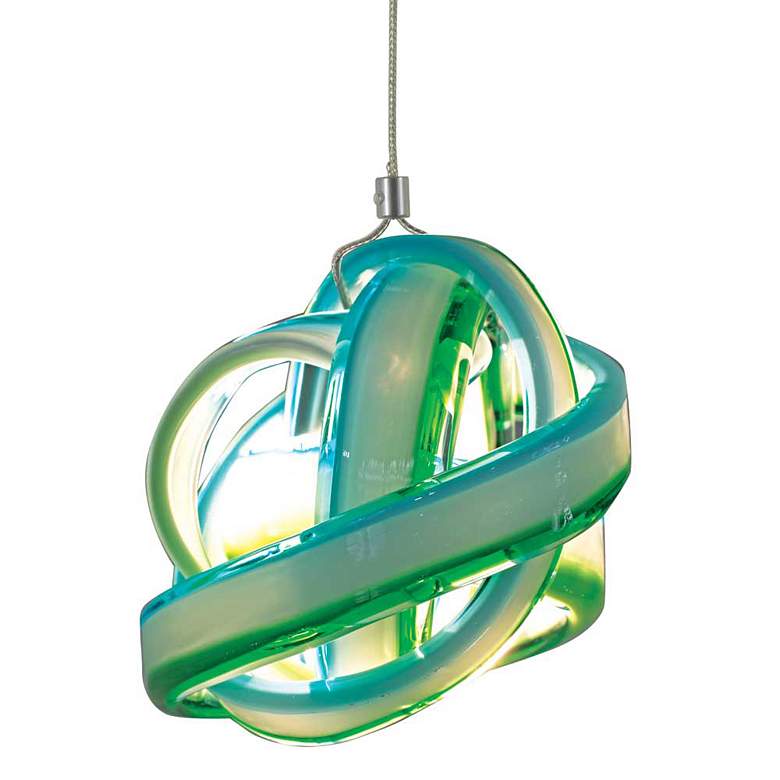 Jesco Envisage VI 6" Wide Glass Ribbon Mini Pendant