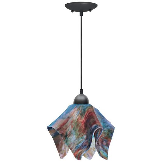 Jezebel Flame 8 1/2 Wide Black Daylily Mini Pendant