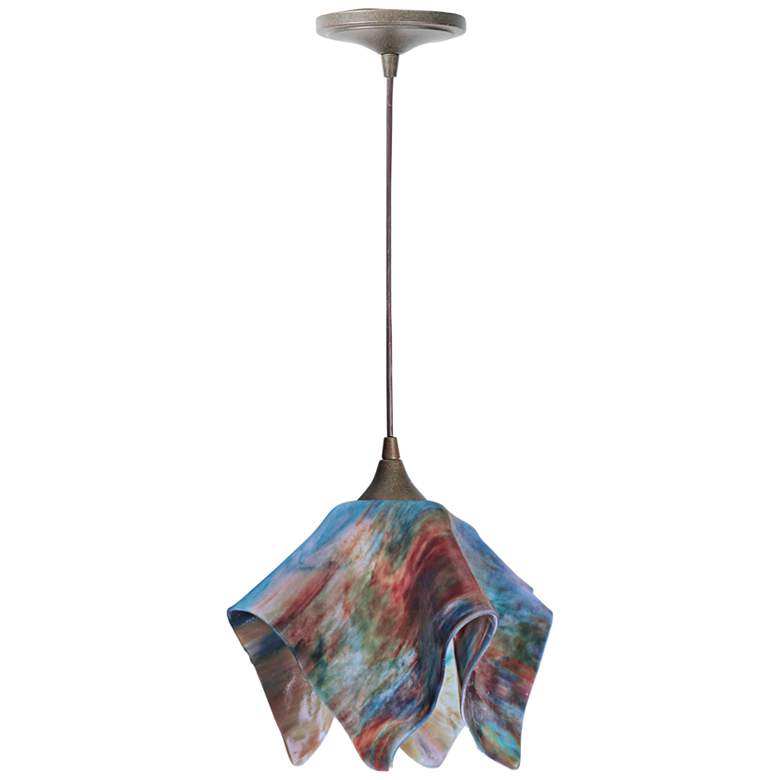 Jezebel Flame 8 1/2 Wide Brown Daylily Mini Pendant