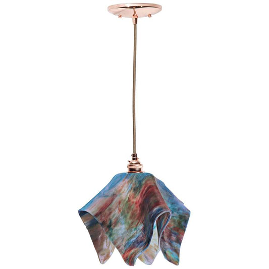 Jezebel Flame 8 1/2 Wide Copper Daylily Mini Pendant