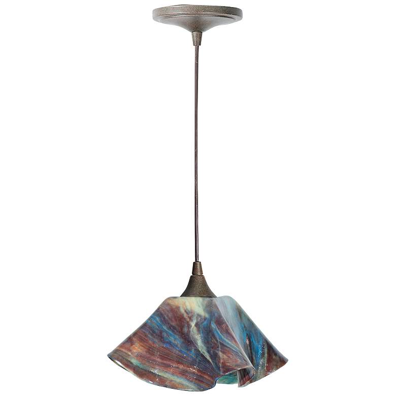 Jezebel Lily 8 1/2 Wide Daylily and Brown Mini Pendant