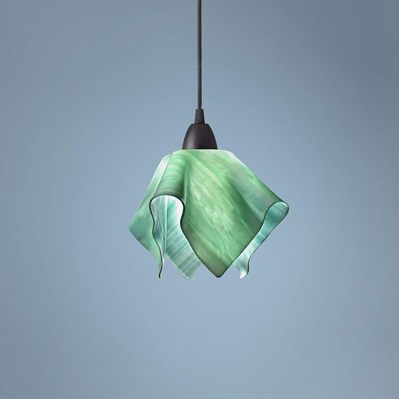 Jezebel Radiance 8"W Seafoam Green Small Flame Mini Pendant