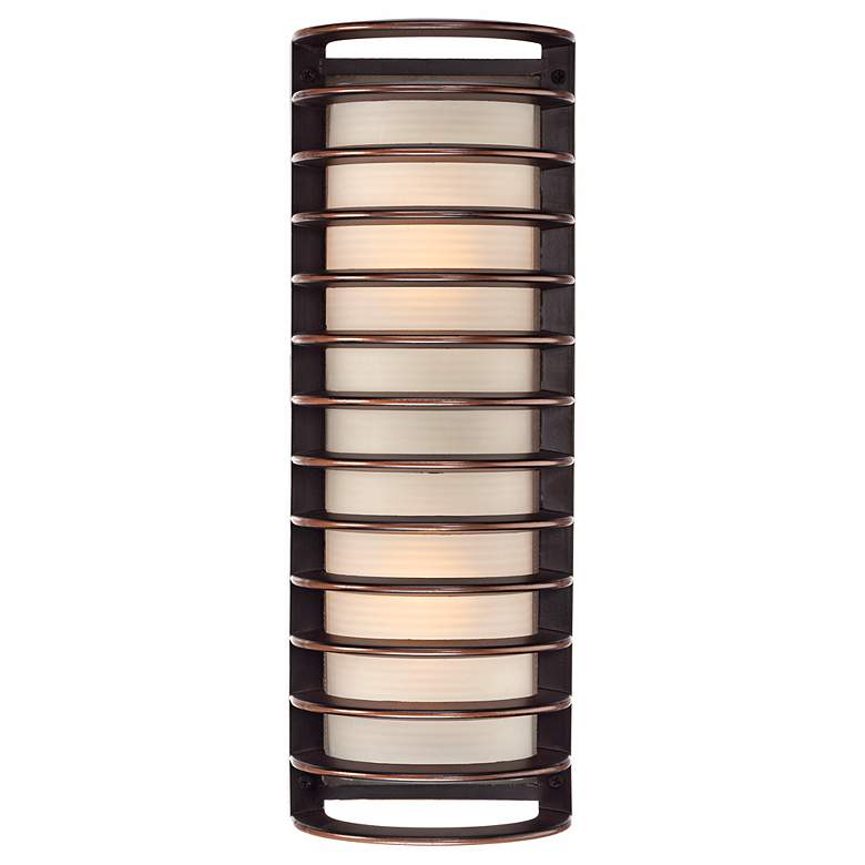 John Timberland Bronze Grid 16 3/4" High Outdoor Wall Light