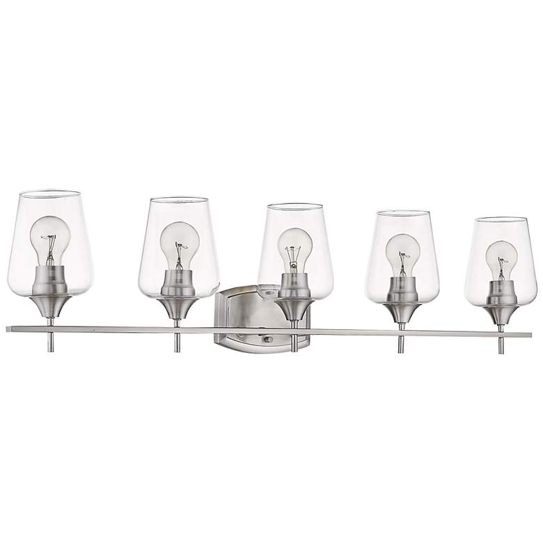 Joliet 38" Wide Brushed Nickel 5-Light Bath Light
