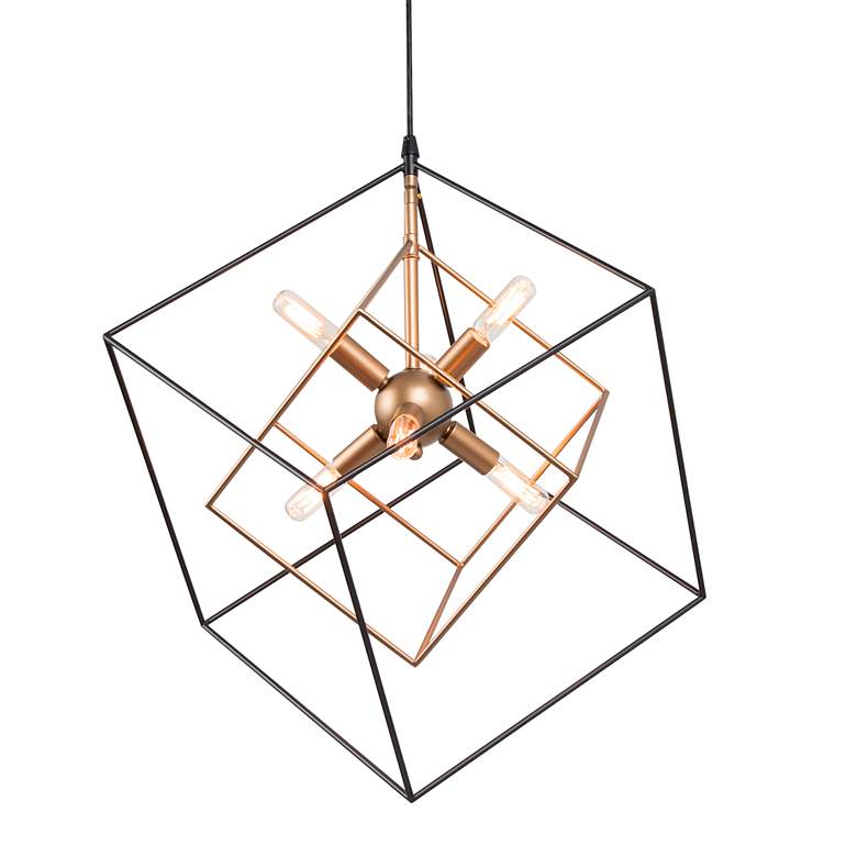 Jonas 21 1/2" Wide Black and Gold 6-Light Chandelier