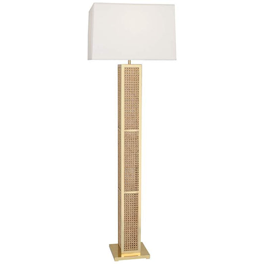 Jonathan Adler Bellport Floor Lamp 62.5 brass with cane detail