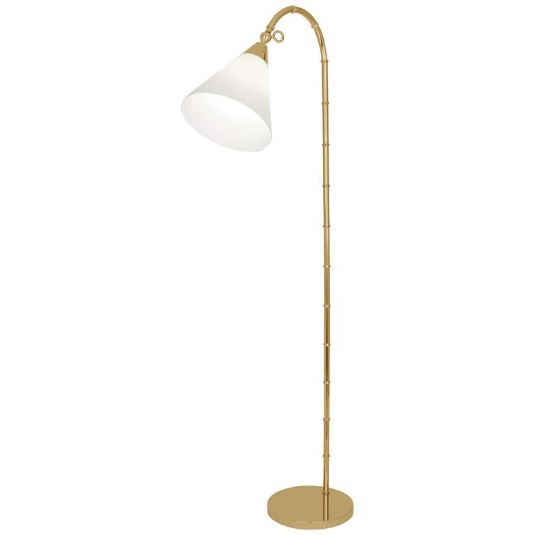 Jonathan Adler Meurice Floor Lamp 63" brass w/ white glass shade