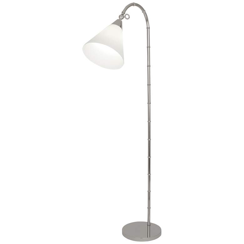 Jonathan Adler Meurice Floor Lamp 63" nickel w/ white glass shade