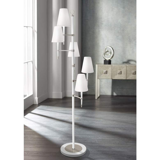 Jonathan Adler Ventana White Wood Tree Floor Lamp