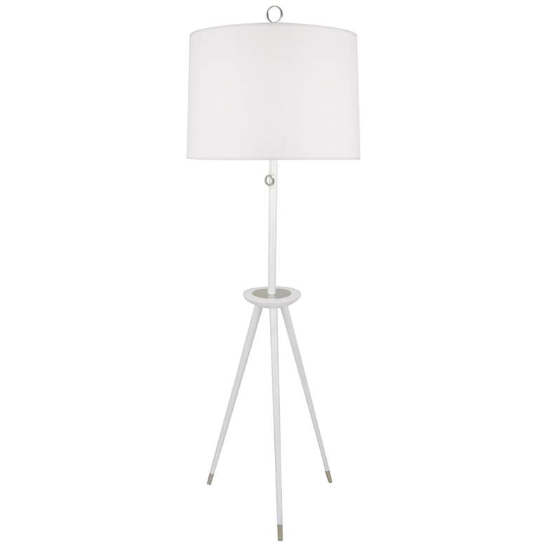 Jonathan Adler Ventana White Wood Tripod Floor Lamp