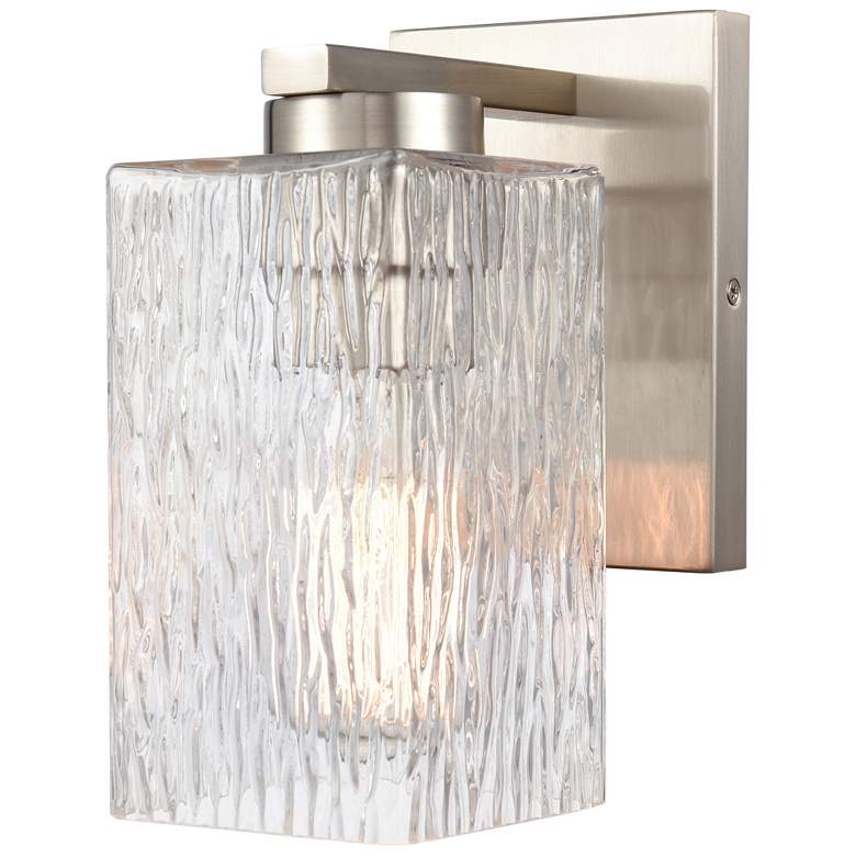 Juneau - 1 Light 5" LED Bath Light - Satin Nickel - Clear Rippled Shade