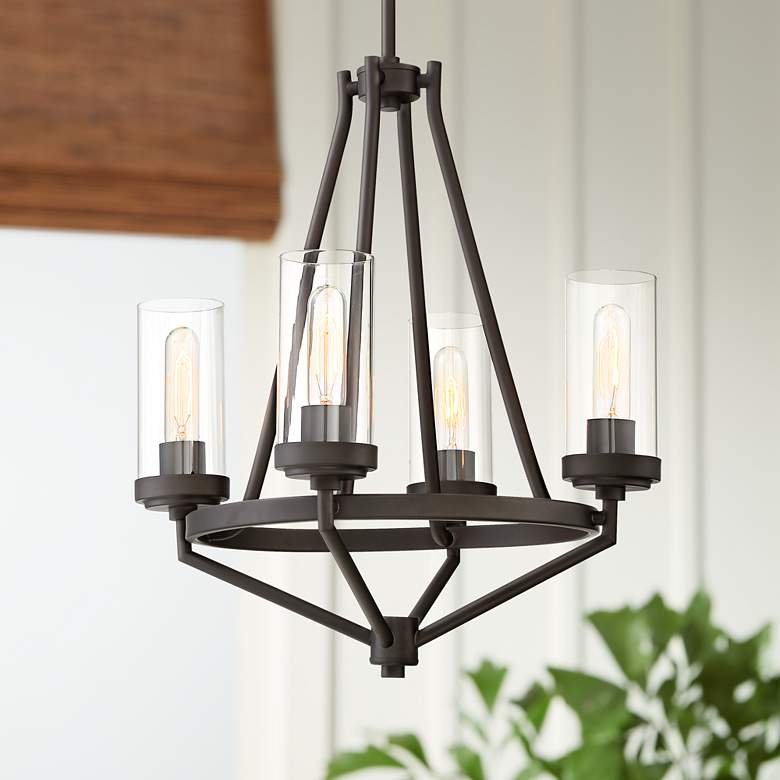 Kane 18 1/2" Wide Bronze 4-Light Chandelier