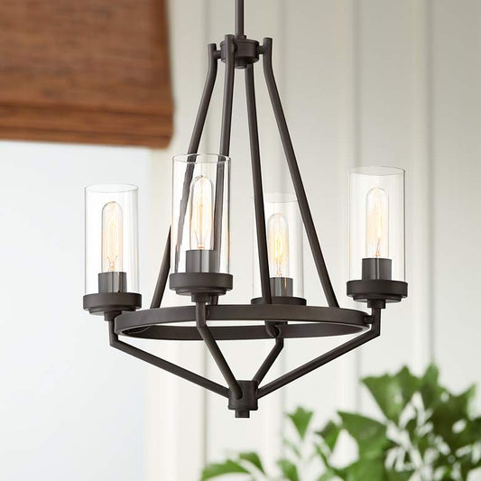 Kane 18 1/2" Wide Bronze 4-Light Chandelier