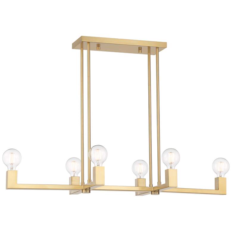 Kantwell 39 3/4"W Brushed 6-Light Island Chandelier