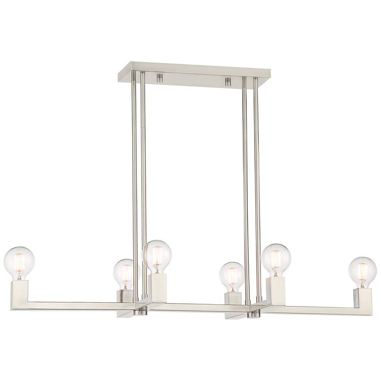 Kantwell 39 3/4"W Brushed 6-Light Island Chandelier