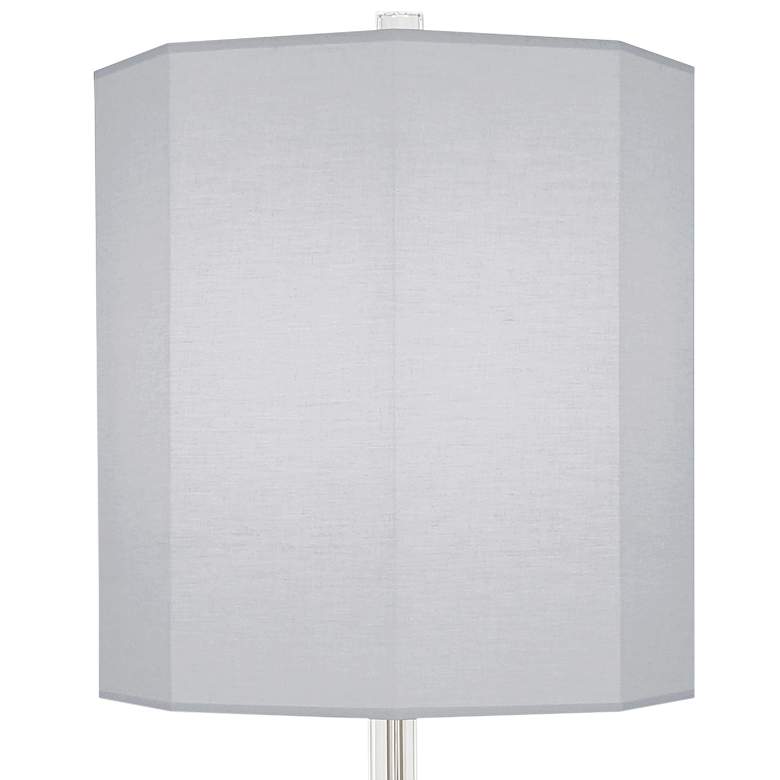 Kate Polished Nickel Metal Floor Lamp with Pearl Gray Shade