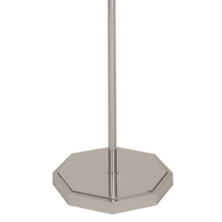 Kate Polished Nickel Metal Floor Lamp with Pearl Gray Shade