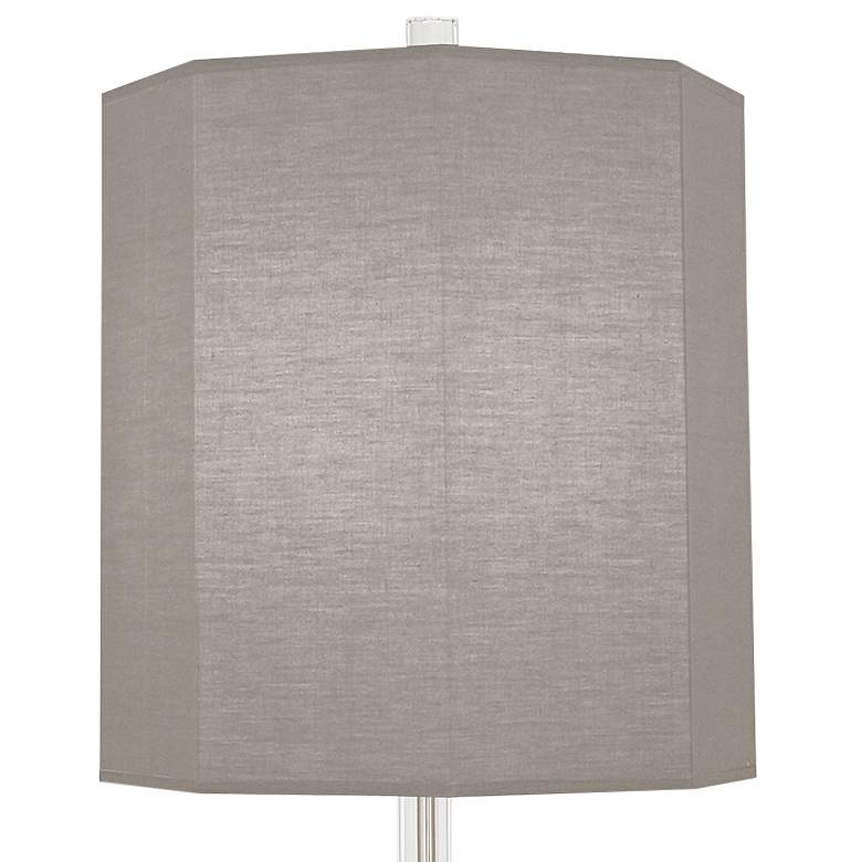 Kate Polished Nickel Metal Floor Lamp with Smoke Gray Shade