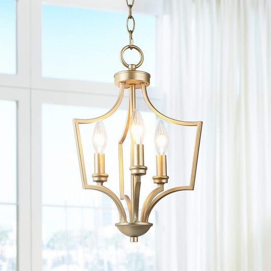 Kendall 11 3/4" Wide Gold Metal 3-Light Mini-Chandelier