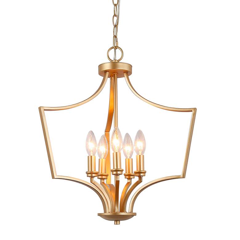 Kendall 19" Wide Gold 5-Light Chandelier