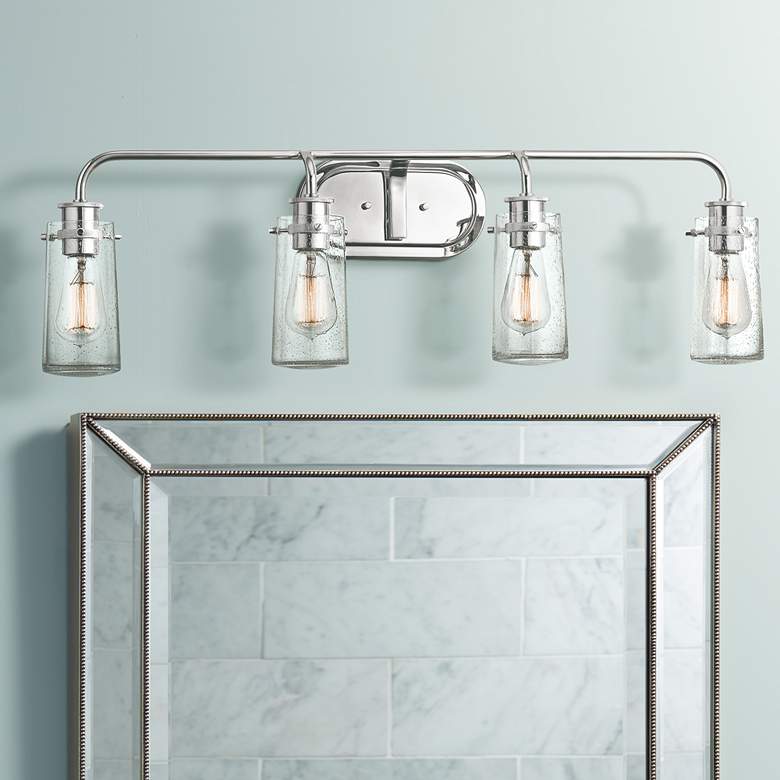 Kichler Braelyn 4-Light 34 1/4"W Seedy Glass Bath Light