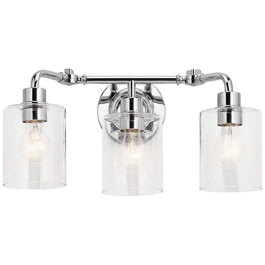 Kichler Gunnison 24" Wide Chrome 3-Light Bath Light