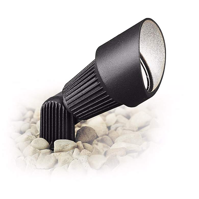 Kichler Textured Black 3" Wide Ribbed Landscape Accent Light