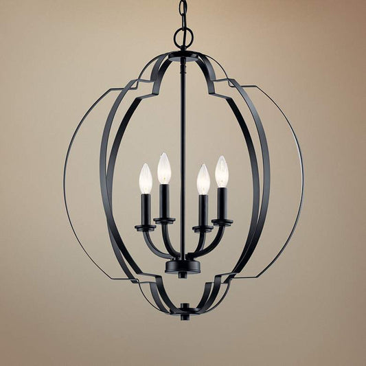 Kichler Voleta 22" Wide Black 4-Light Foyer Pendant