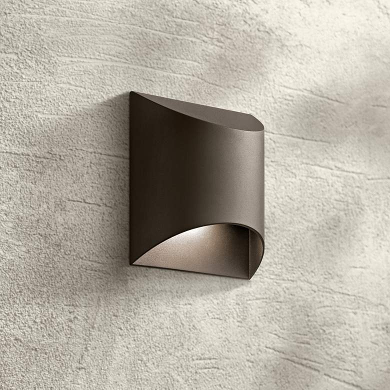 Kichler Wesley 7 1/2" High LED Bronze Outdoor Wall Light