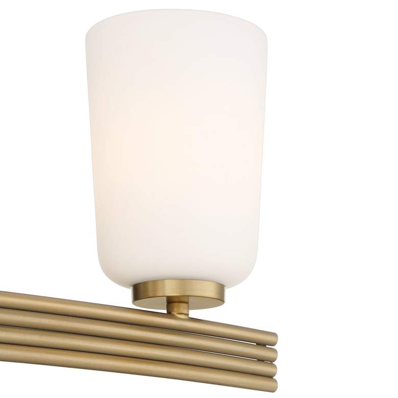 Kindred 42" Wide Warm Brass Opal Glass 5-Light Bath Light