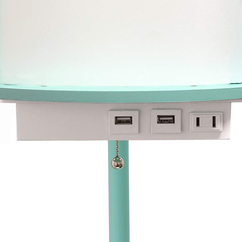 Kiva 3-Shelf Etagere Floor Lamp w/ USB Ports and Outlet