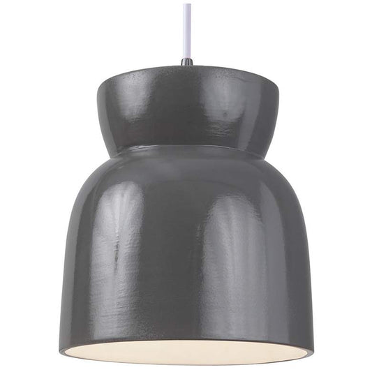 Large Hourglass LED Pendant - Gloss Grey