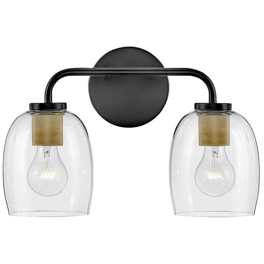 Lark-Percy Bath-Two Light Vanity-Black-Lacquered Brass