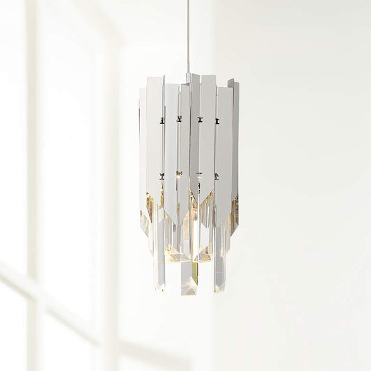 Latham 5" Wide Chrome and Crystal LED Mini Pendant Light