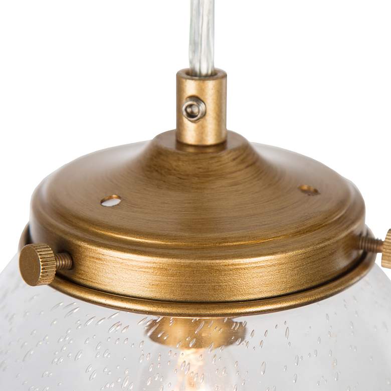 Lavaje 6 1/2"W Gold Iron Seeded Glass Mini Pendant Light