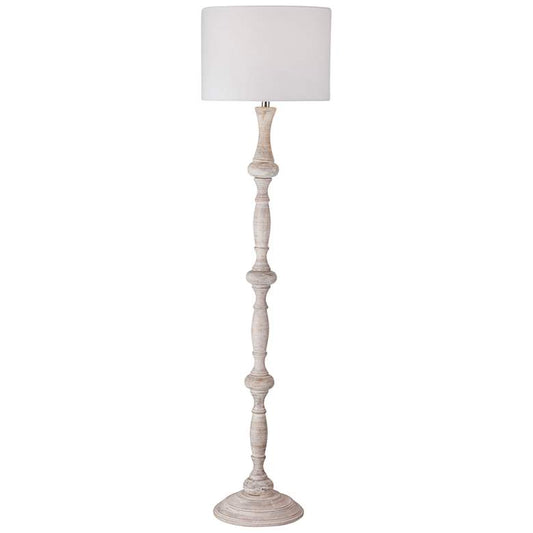 Leroy White-Washed Wood Floor Lamp