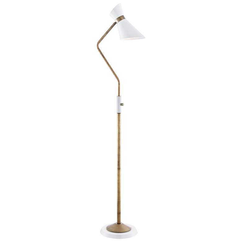 Lite Source Jared Floor Lamp in Brass and White
