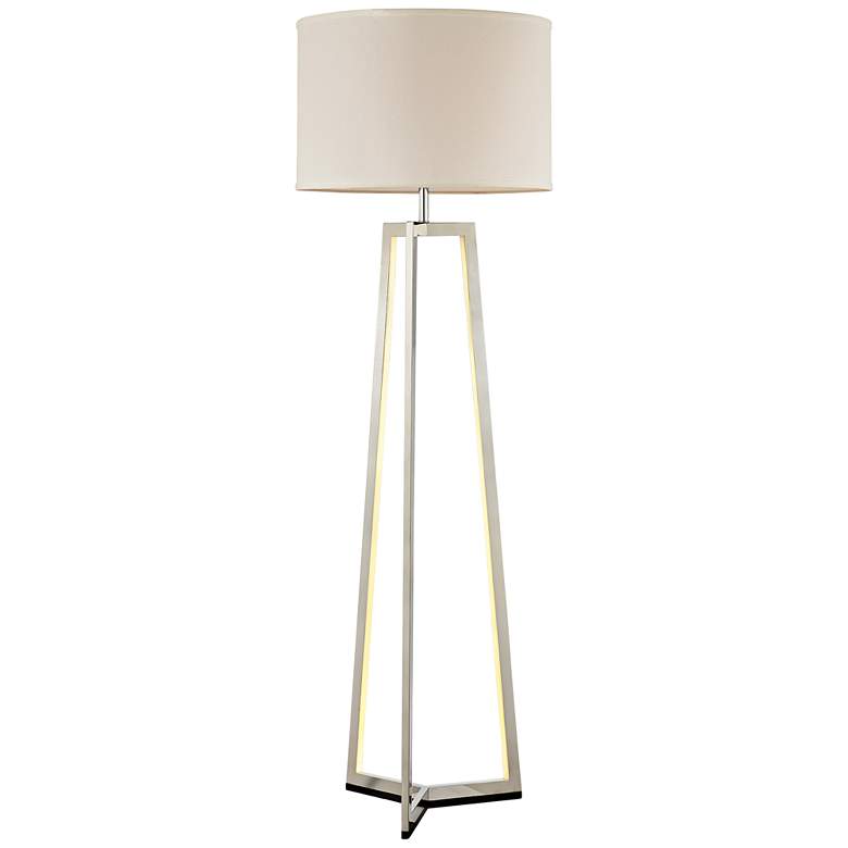 Lite Source Pax Chrome Floor Lamp with LED Night Light