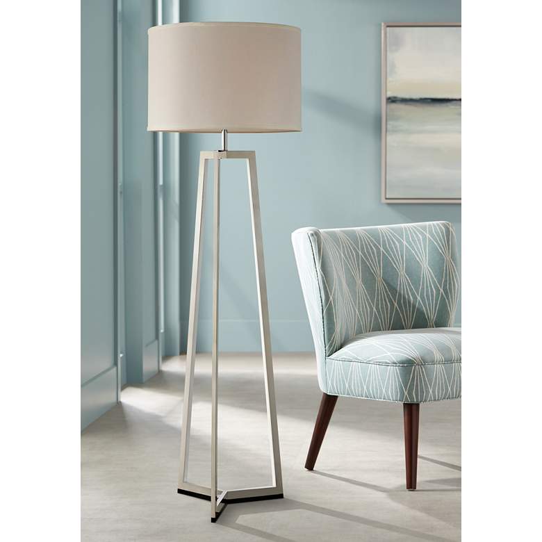 Lite Source Pax Chrome Floor Lamp with LED Night Light