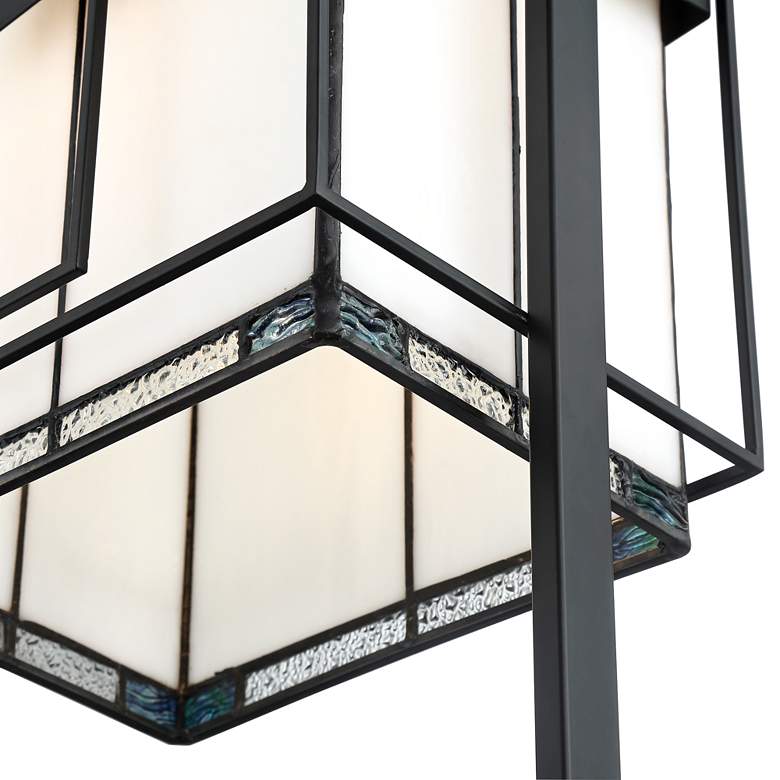 Lite Source Tellason Matte Black Art Glass Floor Lamp