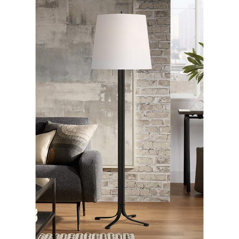 Logan Aged Iron Finish 2-Light LED Floor Lamp by Thomas O'Brien