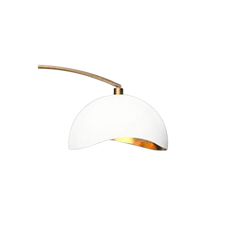 Luna Bella Weathered Brass LED Arc Floor Lamp w/ White Shade