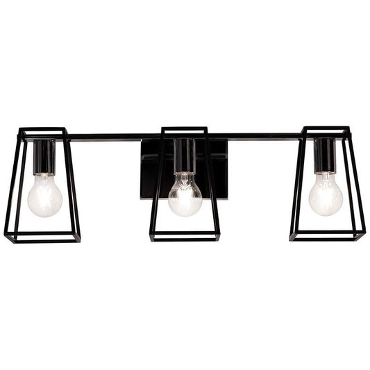 Lynn 24" Wide Black Bath Light