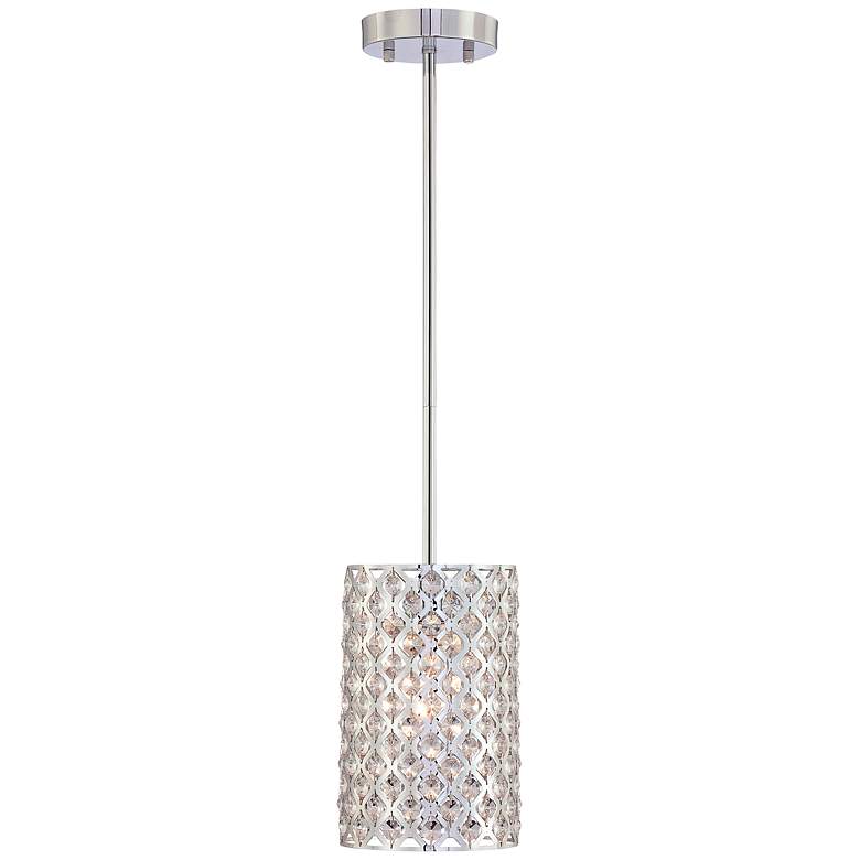 Possini Euro Glitz 6" Wide Crystal and Chrome Mini Pendant