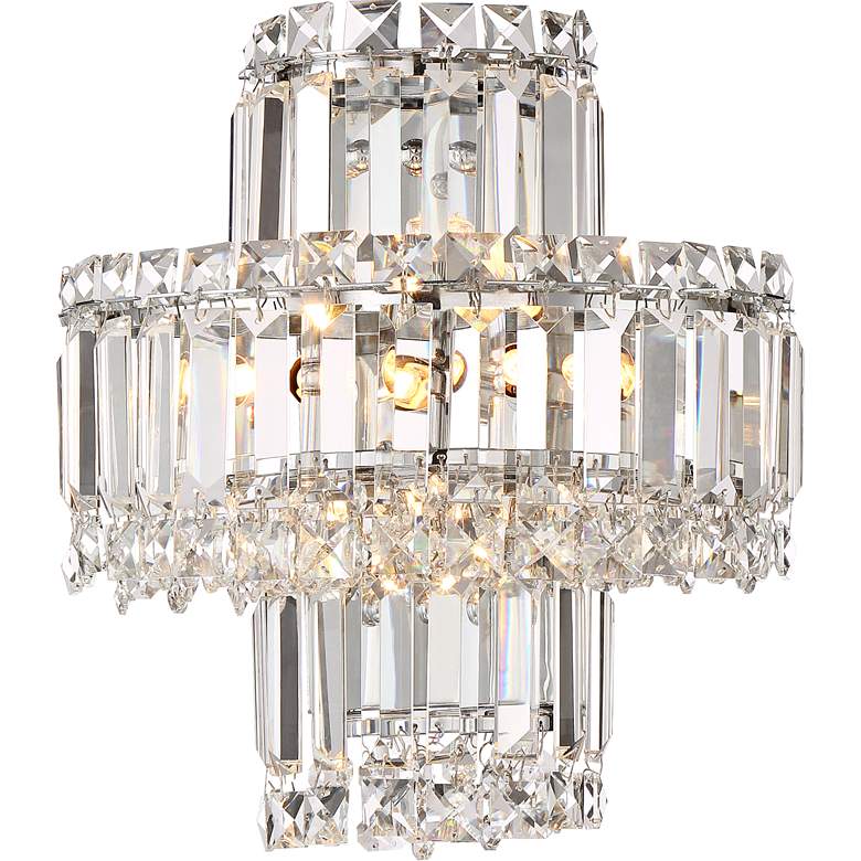 Magnificence 12 1/2" High Chrome and Crystal LED Wall Sconce