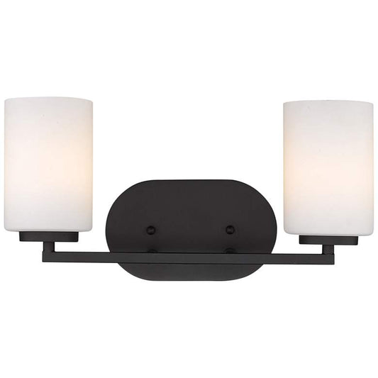 Manhattan 8" High Matte Black 2-Light Wall Sconce