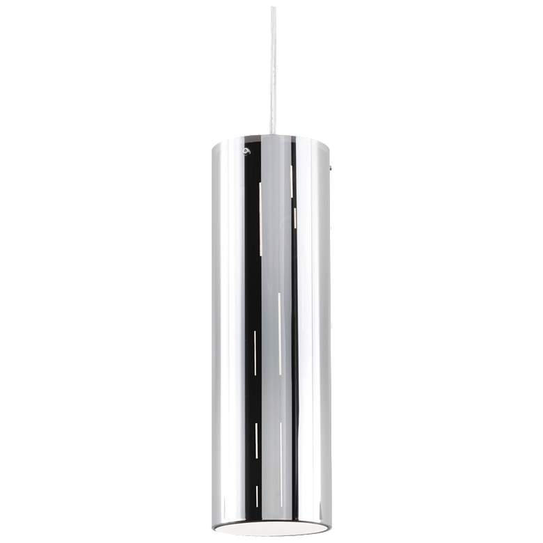 Manhattan - Pendant - Black/Chrome Finish - White Acrylic Shade